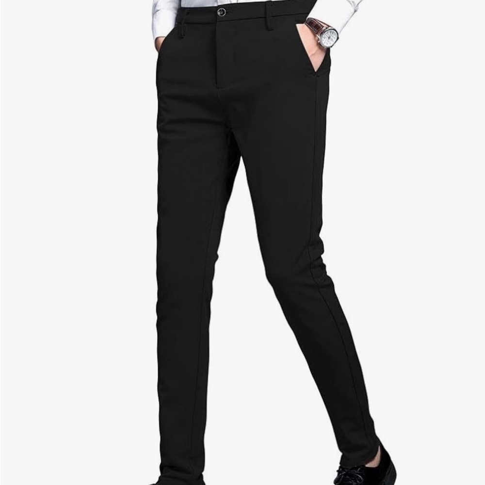 Men's Black Dress Pants-very slim fit